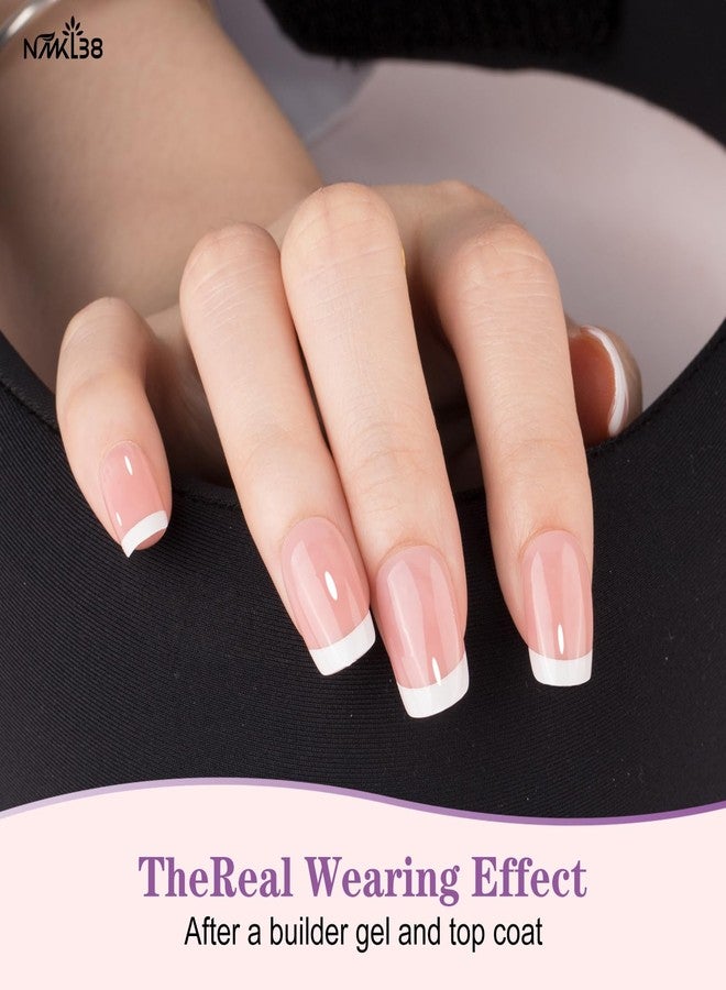 NMKL38 300Pcs 15 Size Short Square French Tip Press on Nails, French Tip Gel Nails for DIY Nail Art - Image 2